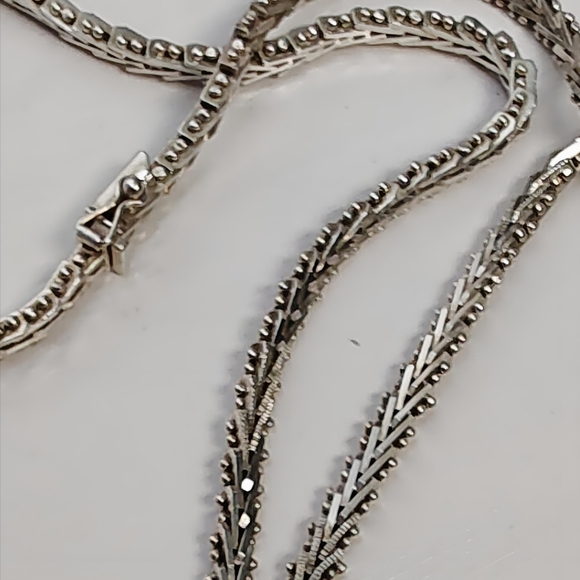 Vintage MEXICO Sterling Silver Braided Riccio Necklace 17" - Picture 13 of 14